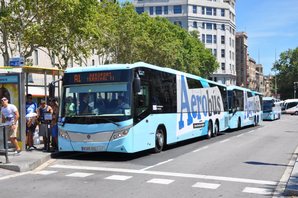 Aerobus airport shuttle in Barcelona