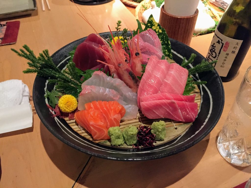 Japanese sashimi at Inakaya